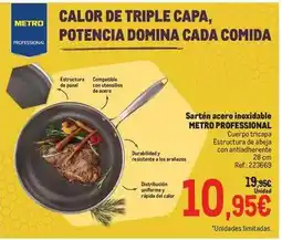 Makro Metro professional - sartén acero inoxidable oferta
