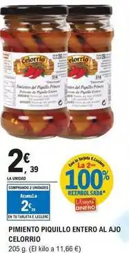 E.Leclerc Celorrio - pimiento piquillo entero al ajo oferta