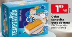 Dia Dia temptation - helado sándwich sabor a nata oferta
