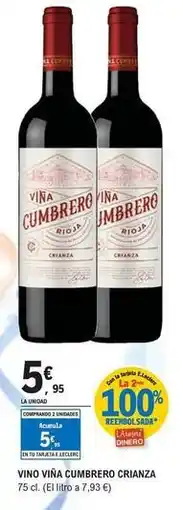 E.Leclerc Vino vina cumbrero crianza oferta