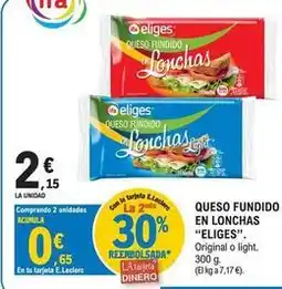 E.Leclerc Ifa eliges - queso fundido en lonchas oferta
