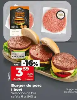 Dia Seleccion de dia - burger de cerdo y vacuno oferta