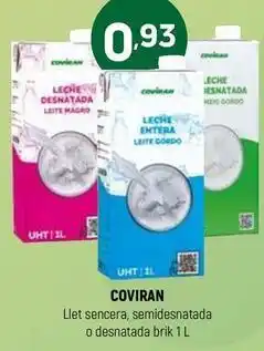 Coviran Coviran - llet sencera, semidesnatada o desnatada brik oferta