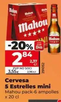 Dia Mahou - cerveza 5 estrellas mini oferta