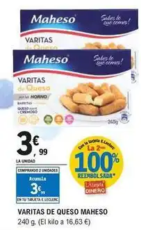 E.Leclerc Maheso - varitas de queso maheso oferta
