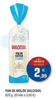 E.Leclerc Dulcesol - pan de molde oferta