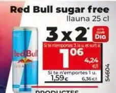 Dia Red bull - sugar free oferta