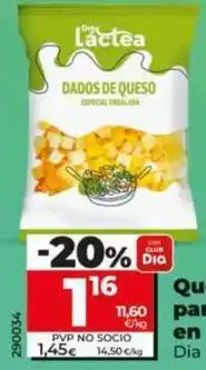 Dia Dia lactea - queso para ensalada en dados oferta