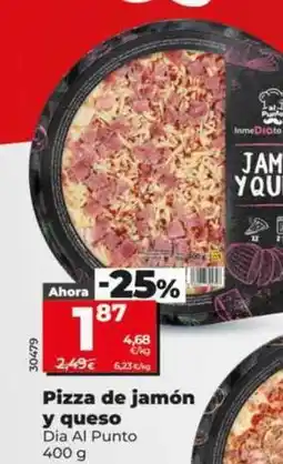Dia Dia al punto - pizza de jamón y queso oferta