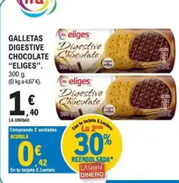 E.Leclerc ELIGES Galletas digestive chocolate oferta