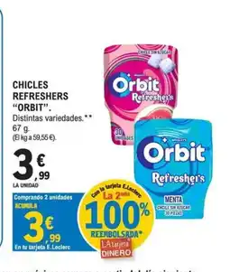 E.Leclerc ORBIT Chicles refreshers oferta