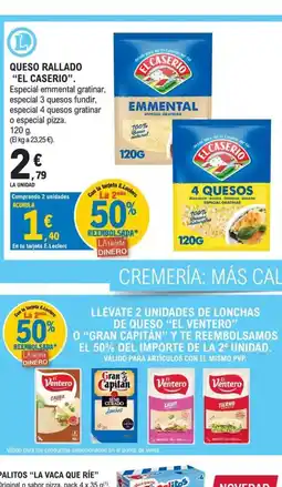 E.Leclerc EL CASERIO Queso rallado oferta