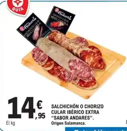E.Leclerc SABOR ANDARES Salchichón o chorizo cular ibérico extra oferta