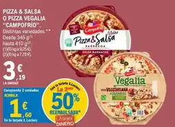 E.Leclerc CAMPOFRIO Pizza & salsa o pizza vegalia oferta