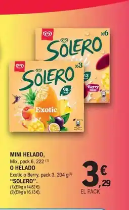 E.Leclerc SOLERO Mini helado o helado oferta