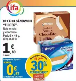 E.Leclerc ELIGES Helado sandwich oferta