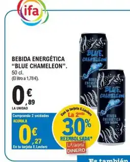 E.Leclerc BLUE CHAMELEON Bebida energética oferta