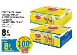 E.Leclerc Cerveza con limón amstel radler o cerveza sin alcohol con limón amstel radler 0.0 oferta