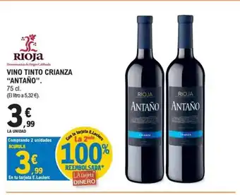 E.Leclerc ANTAÑO Vino tinto crianza oferta