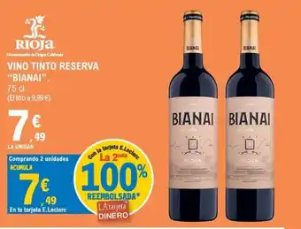 E.Leclerc BIANAI Vino tinto reserva oferta