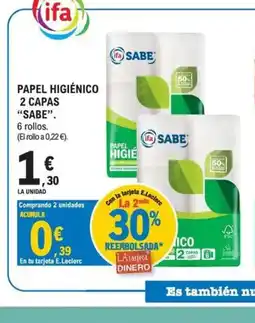 E.Leclerc SAVE Papel higiénico 2 capas oferta