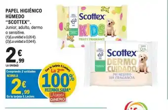 E.Leclerc SCOTTEX Papel higiénico húmedo oferta