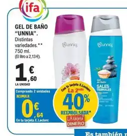 E.Leclerc UNNIA Gel de baño oferta