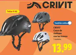 Lidl CRIVIT Casco de ciclismo con luz trasera oferta