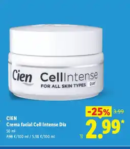 Lidl CIEN Crema facial Cell Intense Día oferta