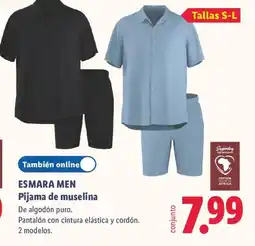Lidl ESMARA MEN Pijama de muselina oferta