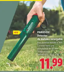 Lidl PARKSIDE Detector de metales recargable oferta
