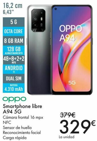 Carrefour Oppo smartphone libre a94 5g oferta