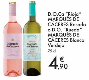 Carrefour D.o.ca "rioja" marqués de cáceres rosado o d.o. "rueda" marqués de cáceres blanco verdejo oferta