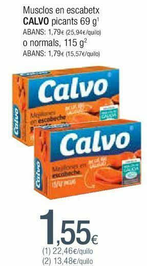 Condis Mejillones en escabeche calvo oferta