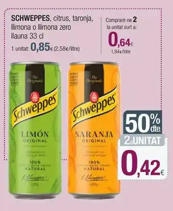 Condis Refrescos schweppes oferta