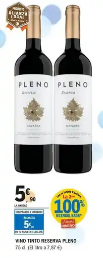 E.Leclerc PLENO Vino tinto reserva oferta