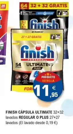 E.Leclerc FINISH Cápsula ultimate 32+32 lavados regular o plus oferta