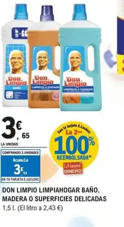 E.Leclerc DON LIMPIO Limpiahogar baño, madera o superficies delicadas oferta