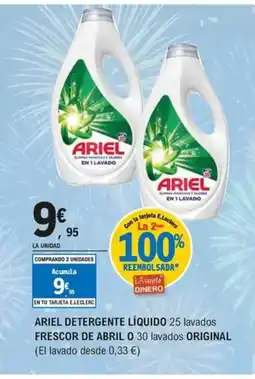 E.Leclerc ARIEL Detergente líquido 25 lavados frescor de abril 0.30 lavados original oferta
