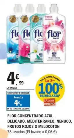 E.Leclerc FLOR Concentrado azul. delicado. mediterraneo, nenuco, frutos rojos o melocotón oferta