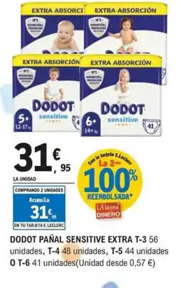 E.Leclerc DODOT Pañal sensitive extra oferta