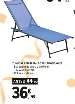 E.Leclerc Tumbona con respaldo multiposiciones oferta