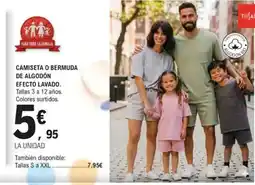 E.Leclerc Camiseta o bermuda de algodón efecto lavado oferta
