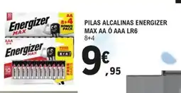 E.Leclerc Pilas alcalinas energizer max aa ó aaa lr6 oferta