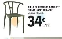 E.Leclerc Silla de exterior scarlett home apilable oferta