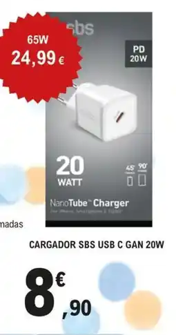 E.Leclerc Cargador sbs usb c gan 20w oferta