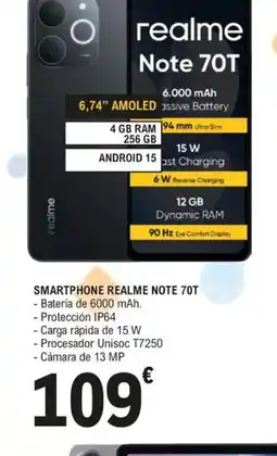 E.Leclerc Smartphone realme note 70t oferta