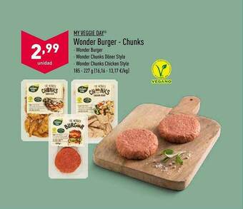 ALDI My Veggie Day Wonder Burger Chunks oferta