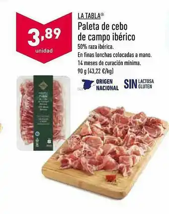 ALDI La Tabla Paleta De Cebo De Campo Ibérico oferta