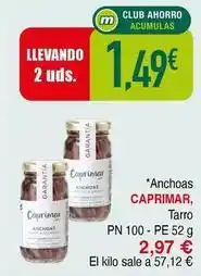 Masymas Caprimar - anchoas tarro oferta